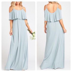 NEW Show Me Your Mumu Silver Sage Caitlin Ruffle Maxi Dress XXS